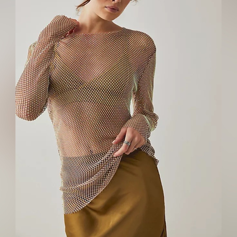Free People Filter Finish Long Sleeve Blush Sands XS